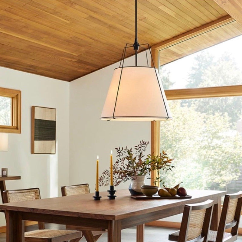 Minimalist Cone Fabric Iron Frame Pendant Lamp