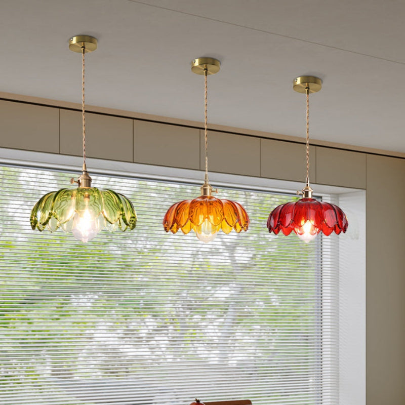 Vintage Petal Glass Pendant Light
