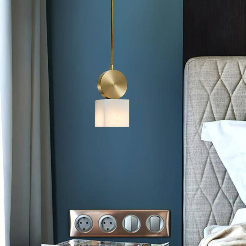 Scandinavian Geometric Alabaster Texture Pendant Light