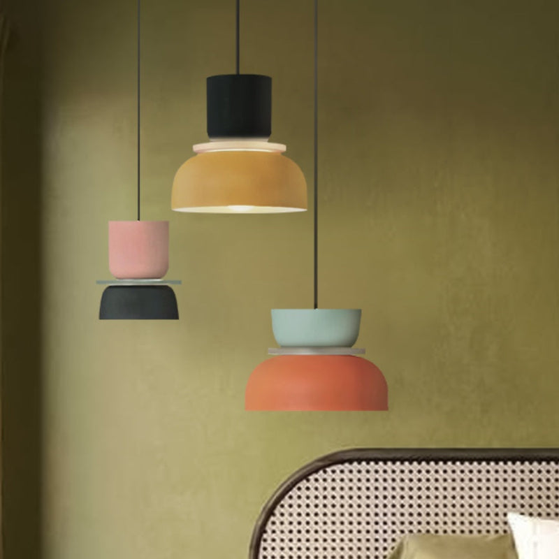 Colorful Macaron Bowl Shade Acrylic Pendant Light