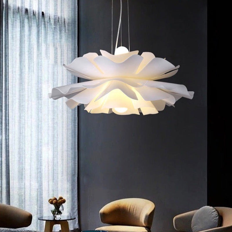 Nordic White Lotus Flower Pendant Light