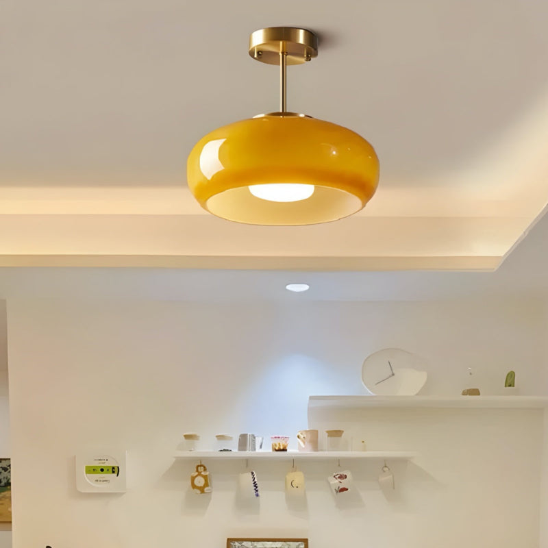 Bauhaus Brass Disc Vintage Ceiling Lamp