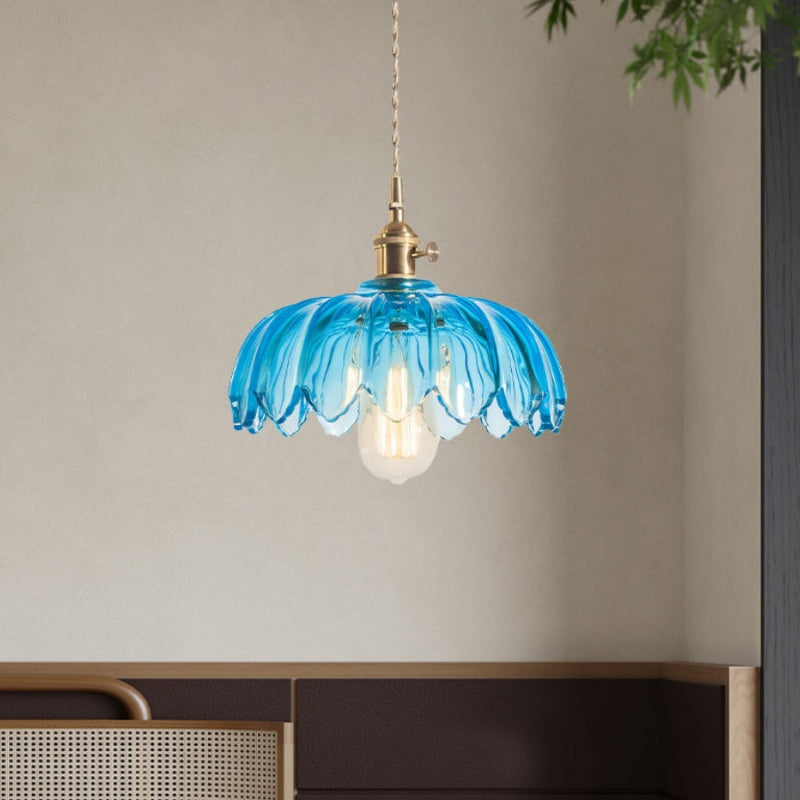Vintage Petal Glass Pendant Light