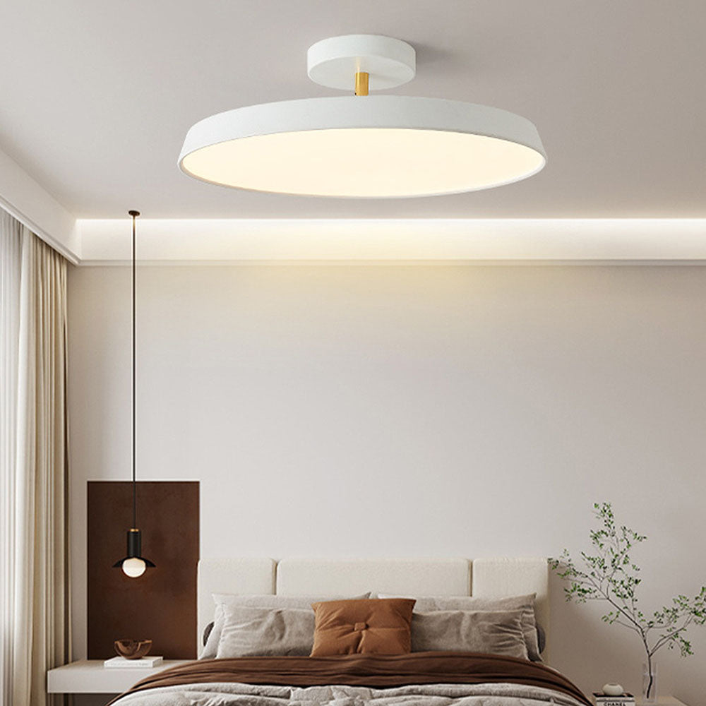 Acrylic LED Round Ceiling Light - Minimalist Semi-Flush for Bedroom