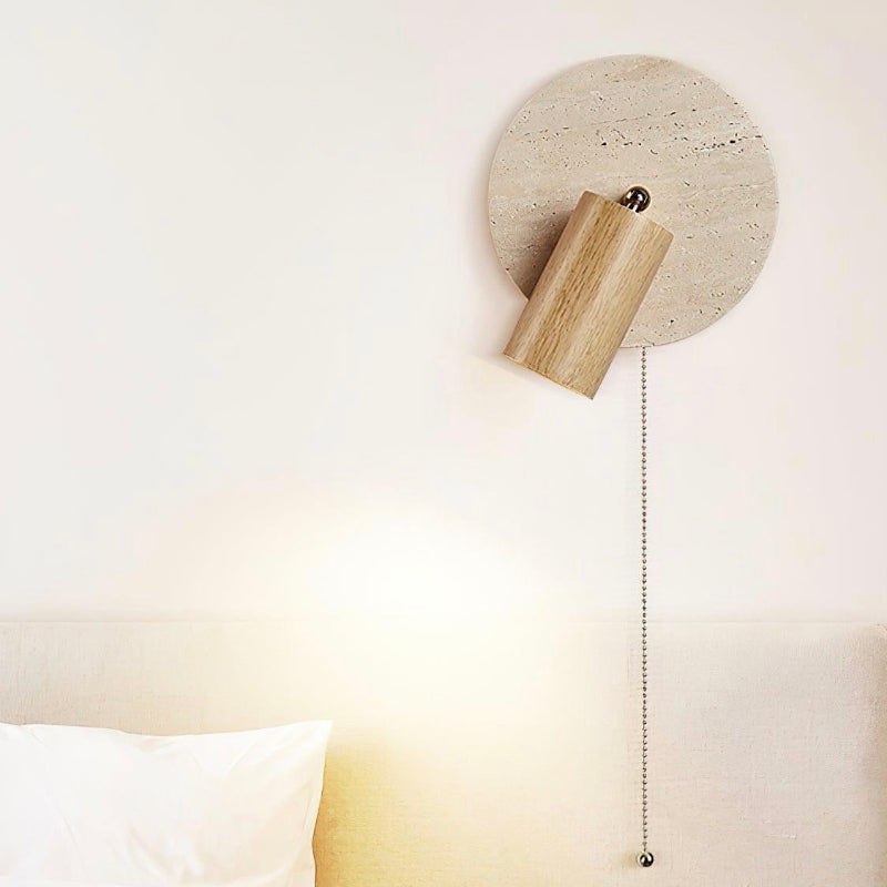 Wandlampe aus Travertin im Wabi-Sabi-Stil