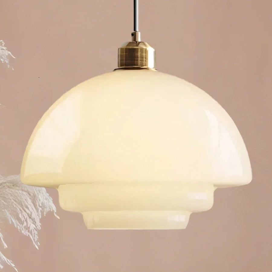 Elegant White Milk Glass Pendant Light