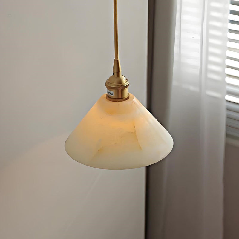 Minimalist Design Cone Alabaster Pendant Light