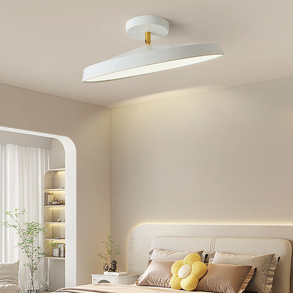 Acrylic LED Round Ceiling Light - Minimalist Semi-Flush for Bedroom