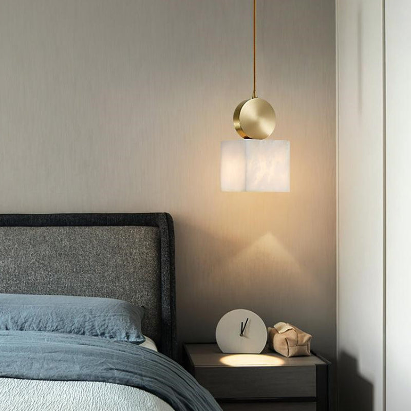 Scandinavian Geometric Alabaster Texture Pendant Light