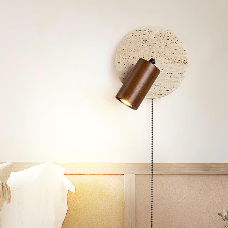 Wandlampe aus Travertin im Wabi-Sabi-Stil