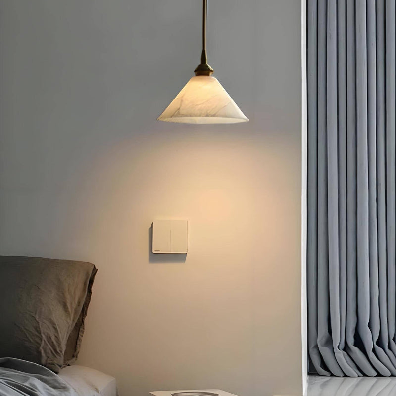 Minimalist Design Cone Alabaster Pendant Light