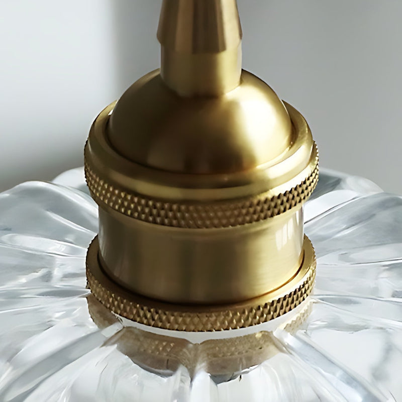 Nordische Lotus-Pendelleuchte aus klarem Glas