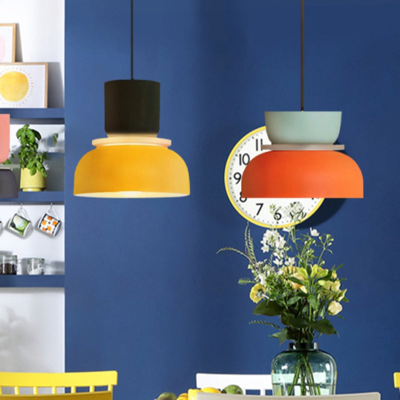 Colorful Macaron Bowl Shade Acrylic Pendant Light