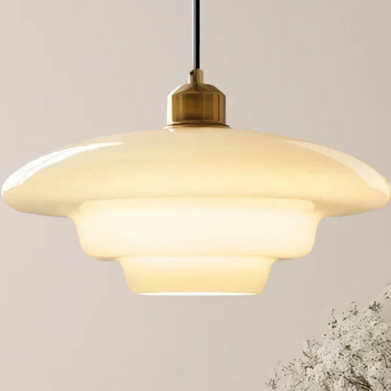 Elegant White Milk Glass Pendant Light