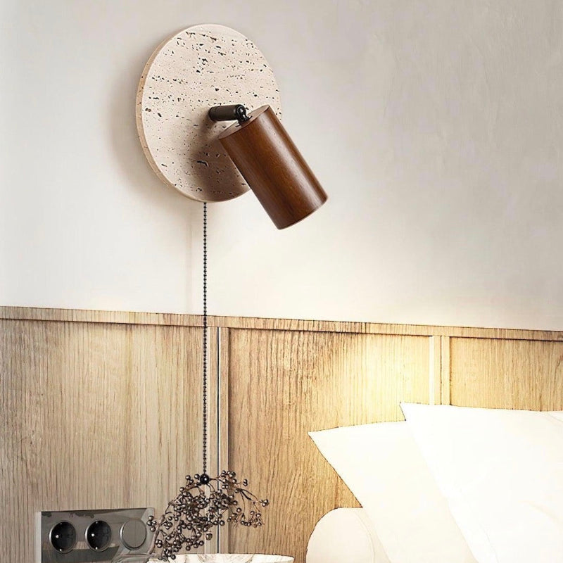 Wandlampe aus Travertin im Wabi-Sabi-Stil