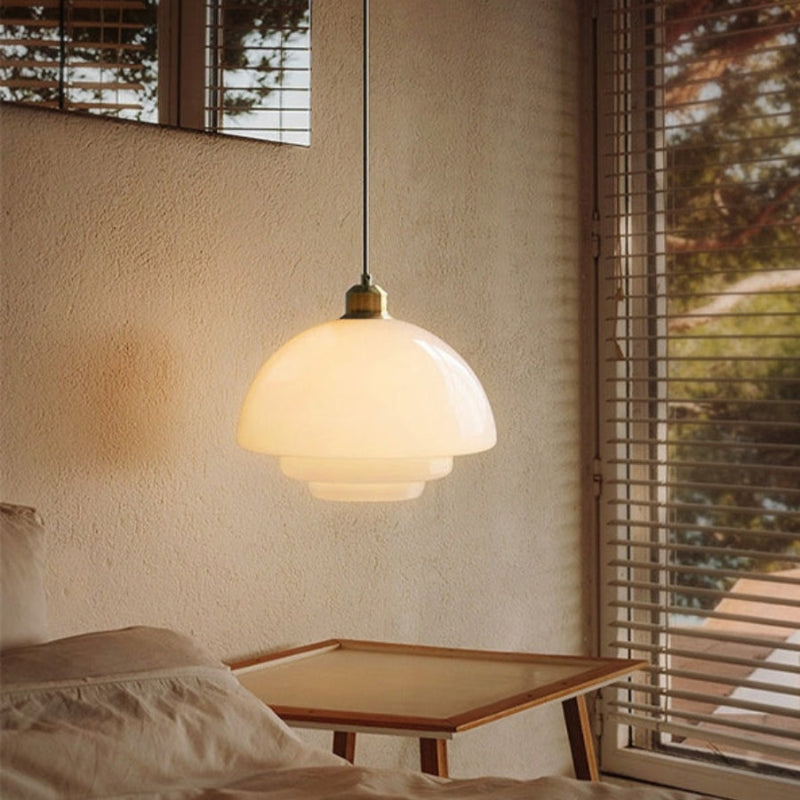 Elegant White Milk Glass Pendant Light