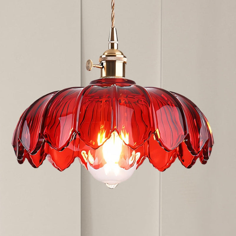 Vintage Petal Glass Pendant Light