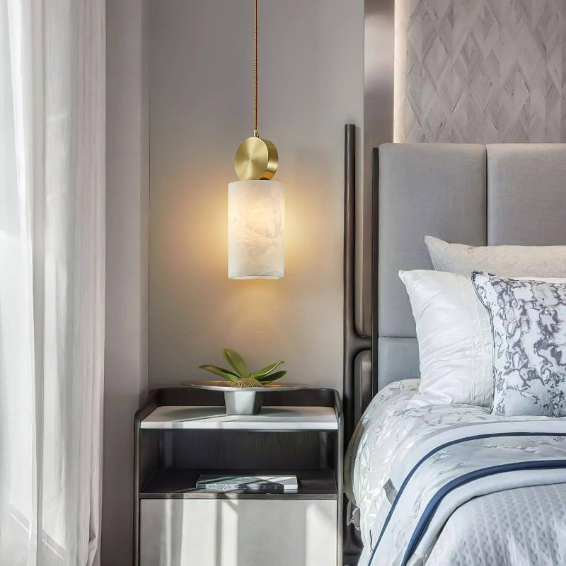 Scandinavian Geometric Alabaster Texture Pendant Light