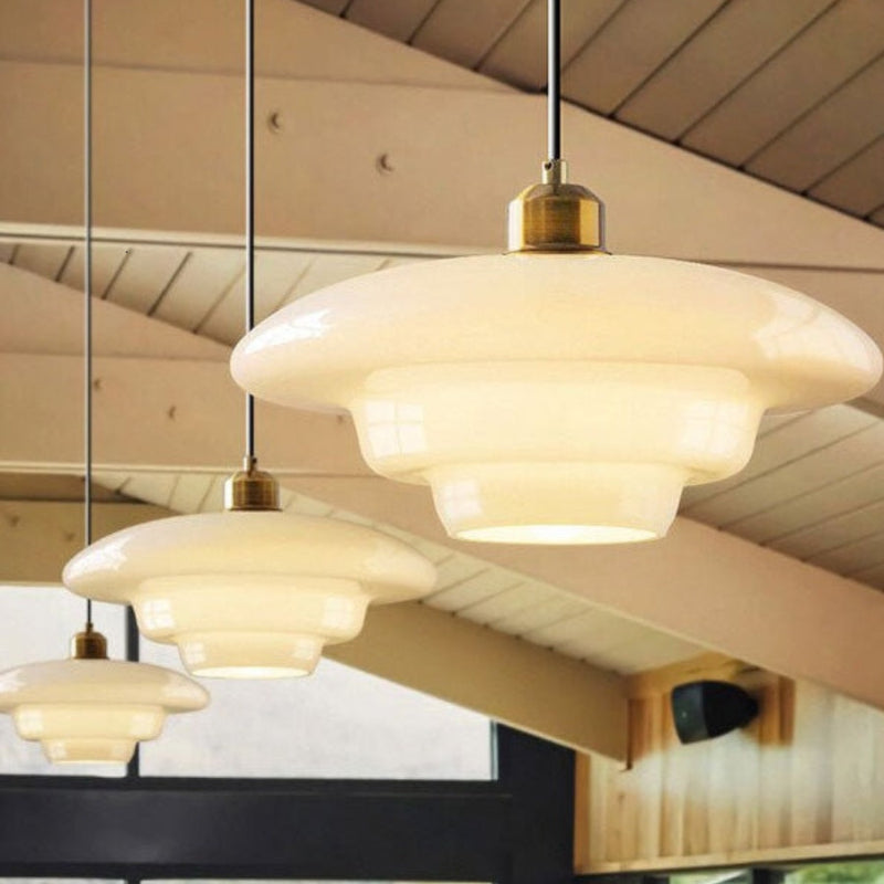 Elegant White Milk Glass Pendant Light