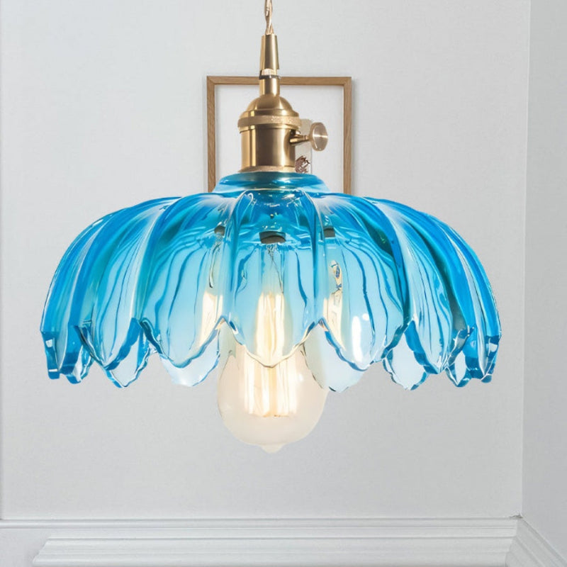 Vintage Petal Glass Pendant Light
