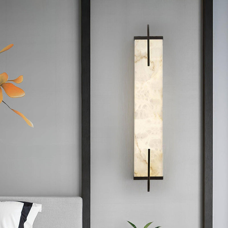 Luxury Rectangle Alabaster Long Wall Lamp