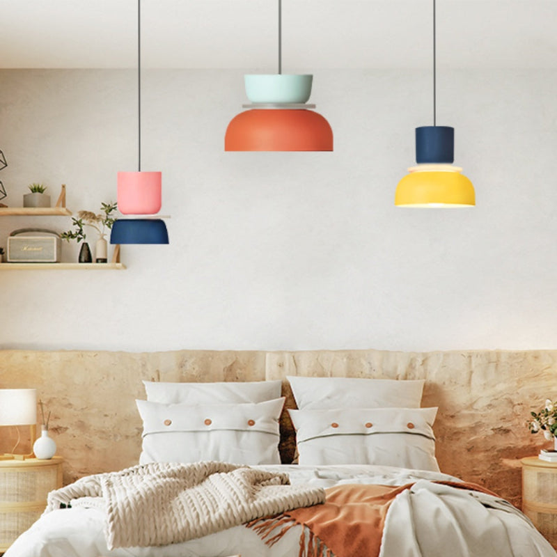 Colorful Macaron Bowl Shade Acrylic Pendant Light