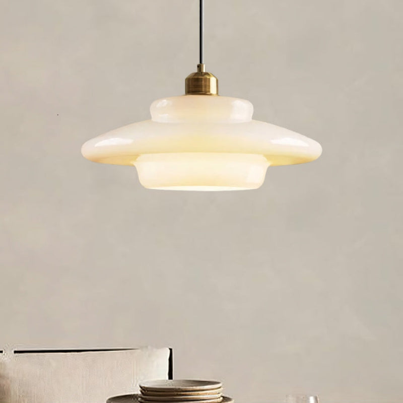 Elegant White Milk Glass Pendant Light