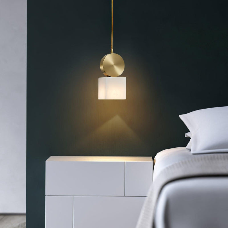 Scandinavian Geometric Alabaster Texture Pendant Light