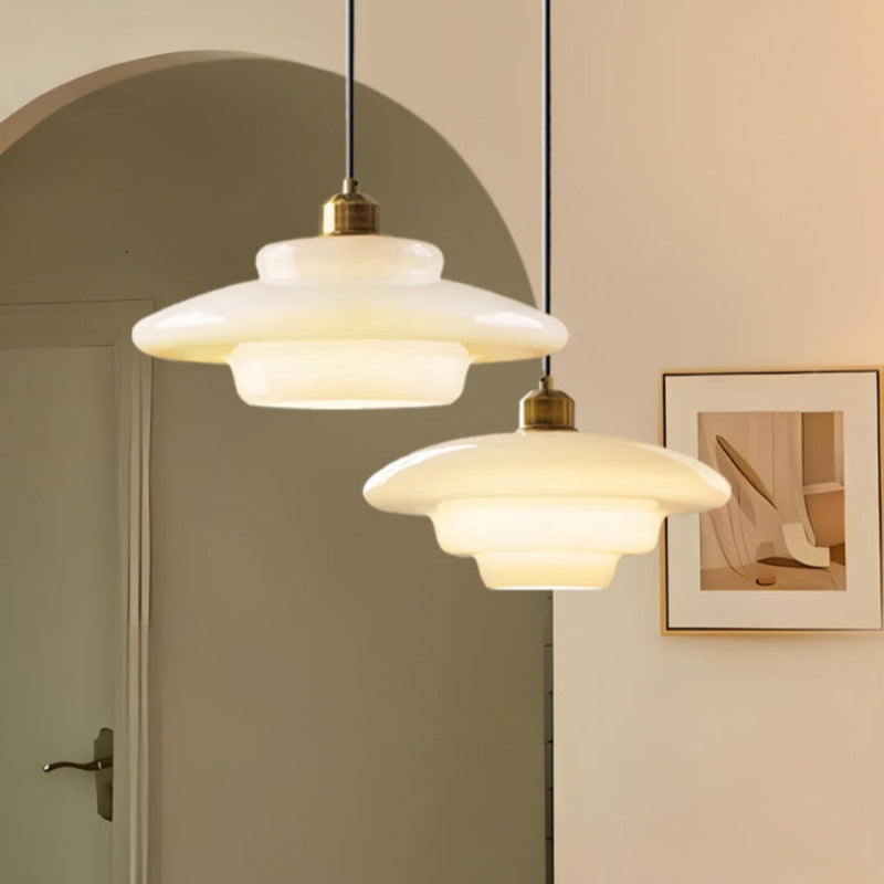 Elegant White Milk Glass Pendant Light