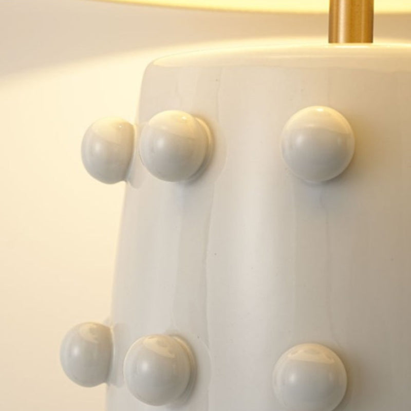 Linden Tischlampe - Keramik & Leinen Moderne Lampe für Schlafzimmer