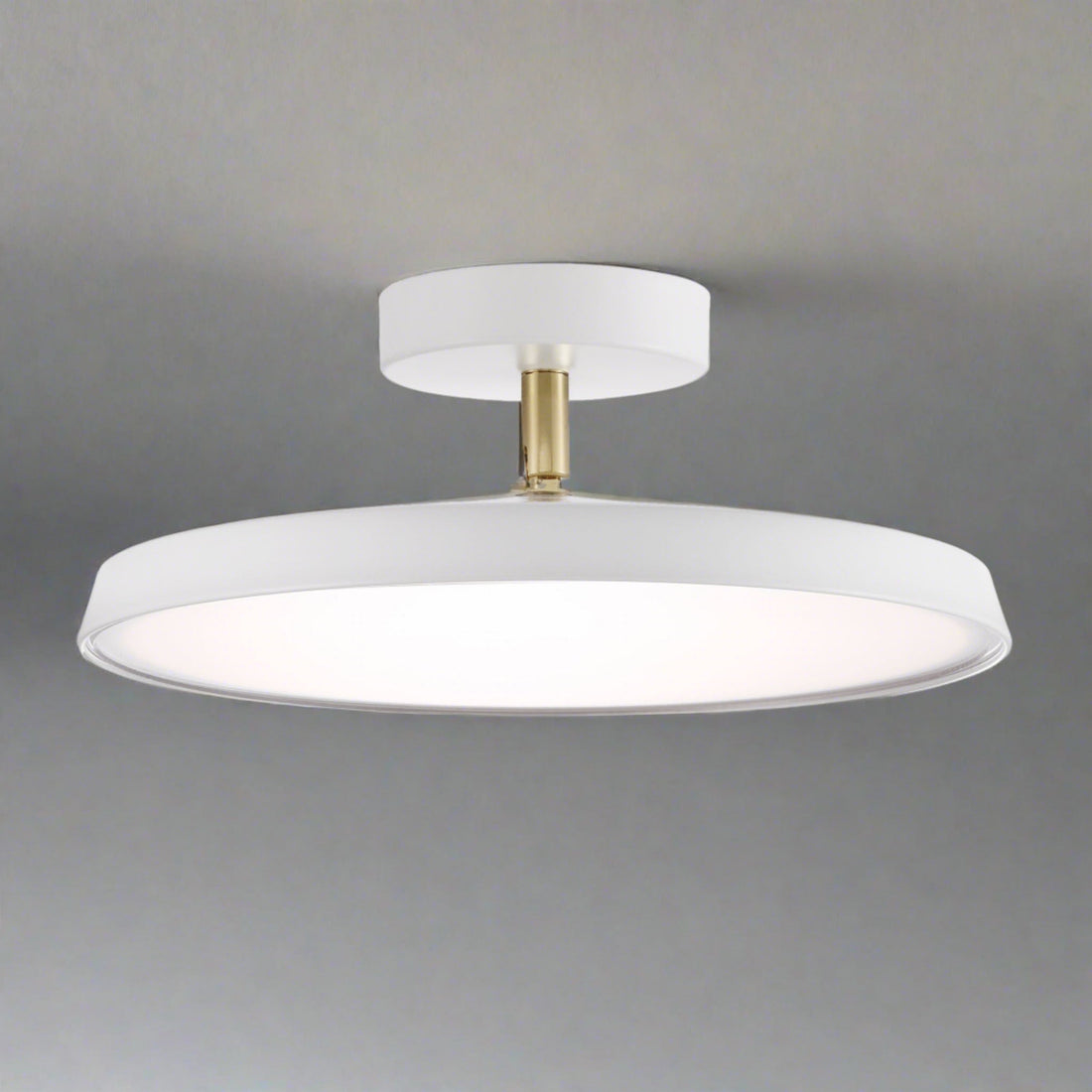 Acrylic LED Round Ceiling Light - Minimalist Semi-Flush for Bedroom