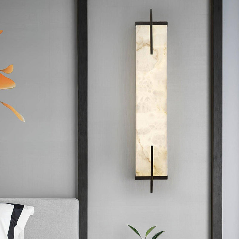 Luxury Rectangle Alabaster Long Wall Lamp