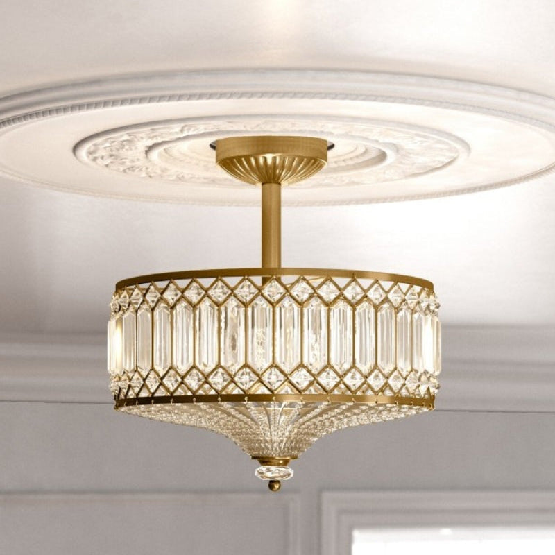 Eleganter Glas-Metallrahmen Deckenleuchte