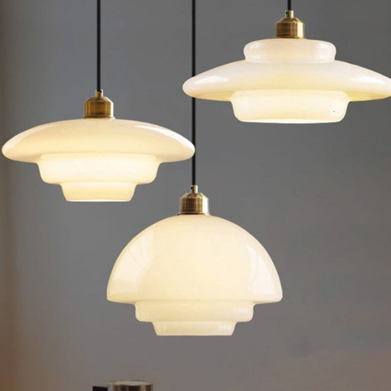 Elegant White Milk Glass Pendant Light
