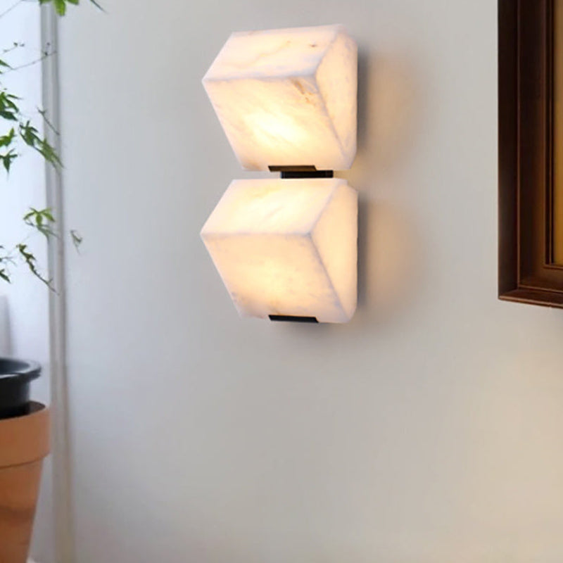 Modern Cube Alabaster Wall Lamp