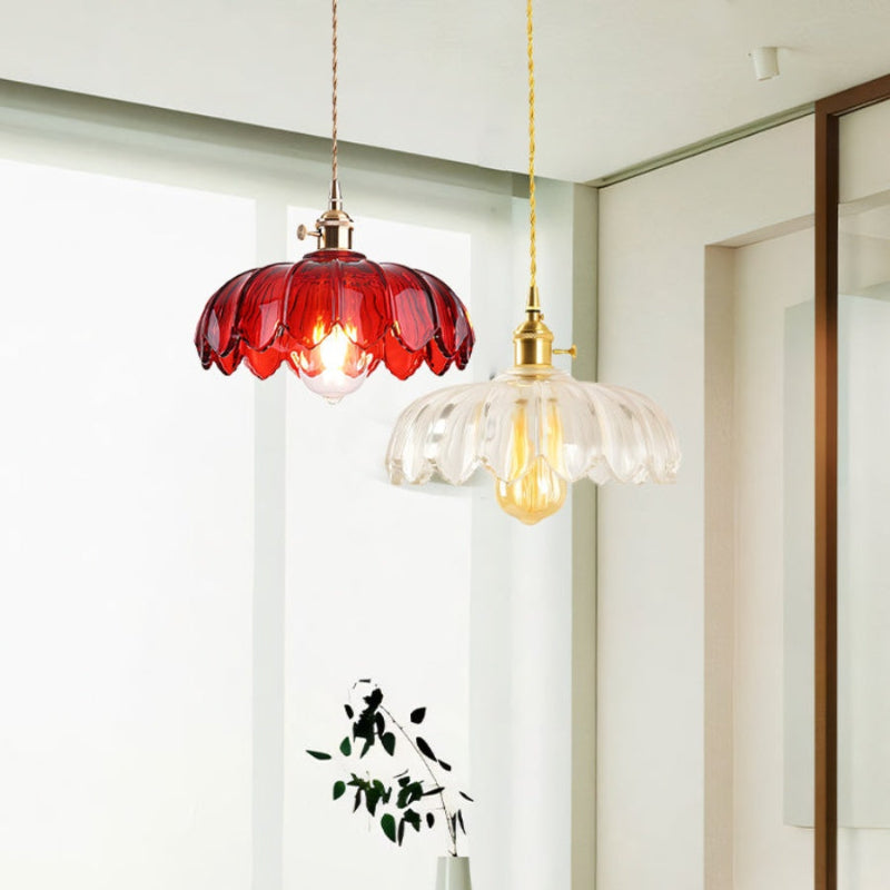 Vintage Petal Glass Pendant Light