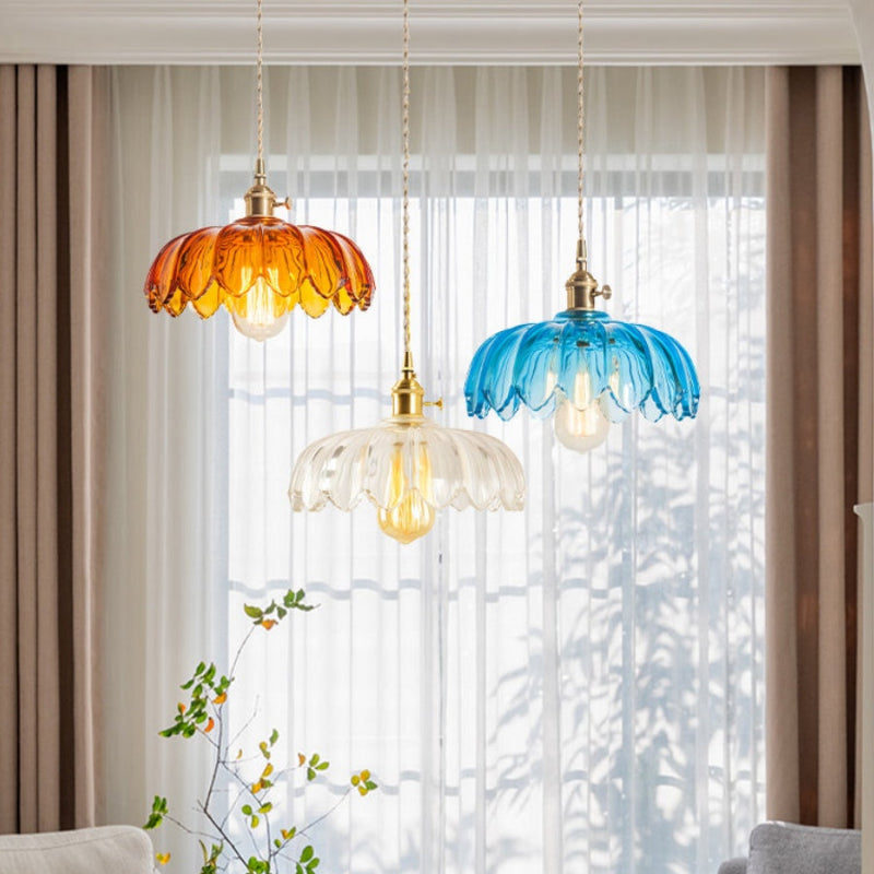 Vintage Petal Glass Pendant Light
