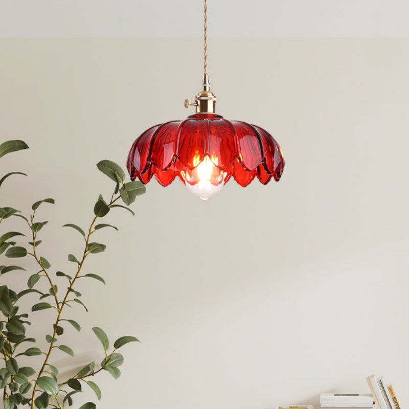 Vintage Petal Glass Pendant Light
