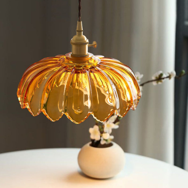Vintage Petal Glass Pendant Light