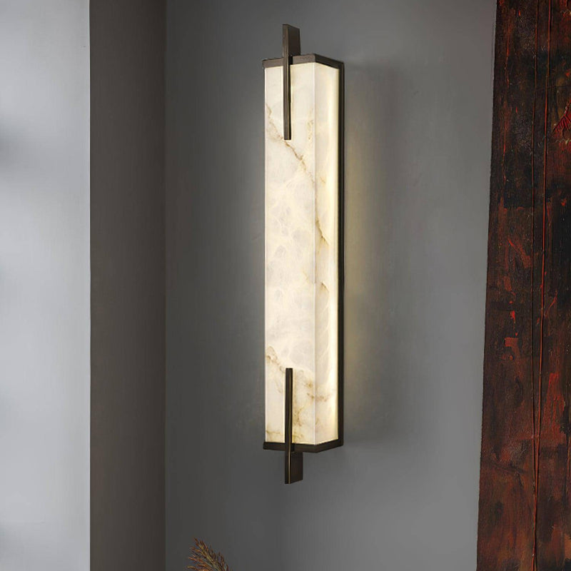 Luxury Rectangle Alabaster Long Wall Lamp