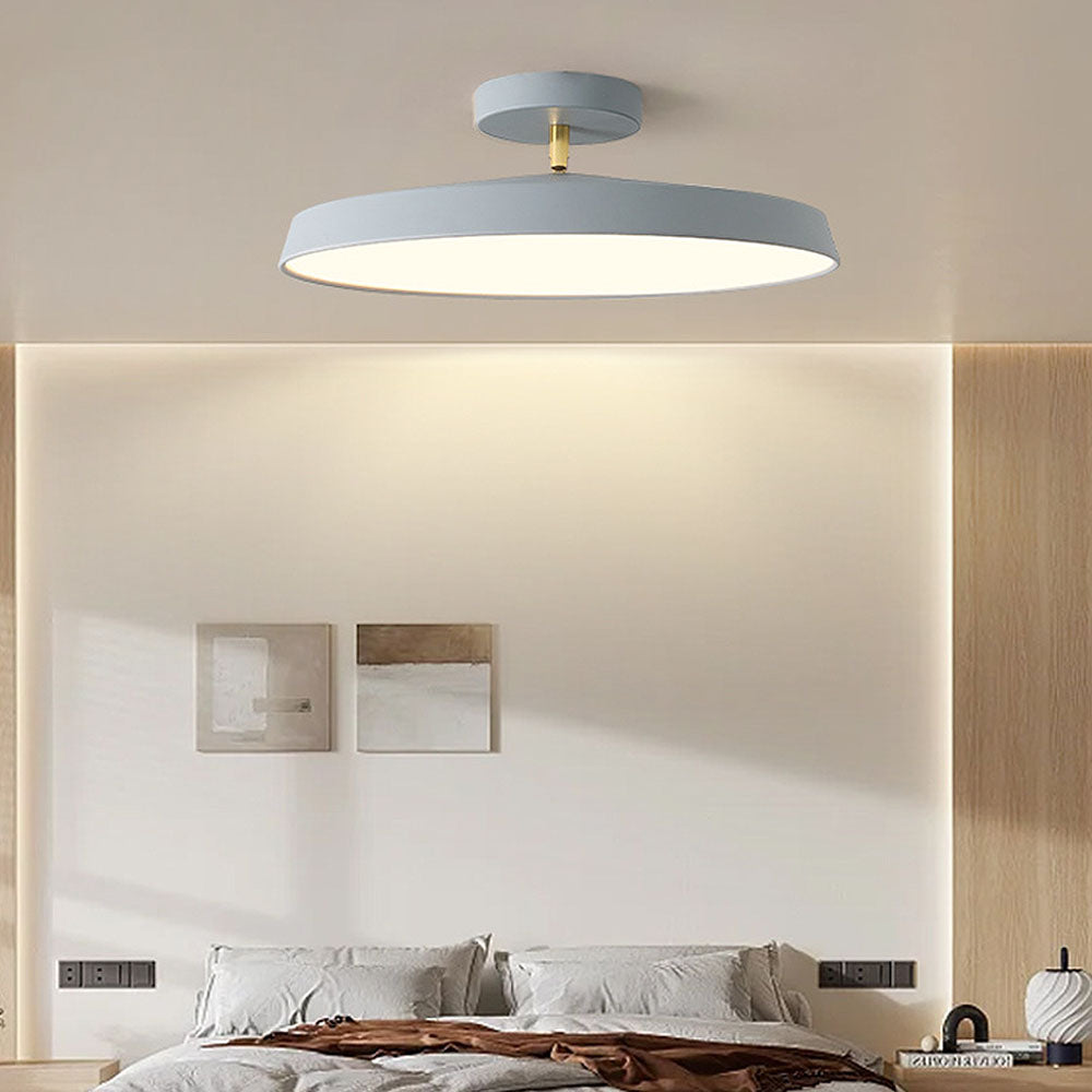Acrylic LED Round Ceiling Light - Minimalist Semi-Flush for Bedroom