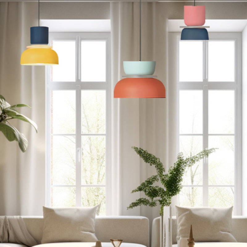 Colorful Macaron Bowl Shade Acrylic Pendant Light
