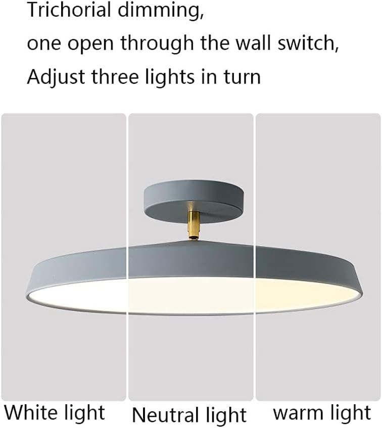 Acrylic LED Round Ceiling Light - Minimalist Semi-Flush for Bedroom
