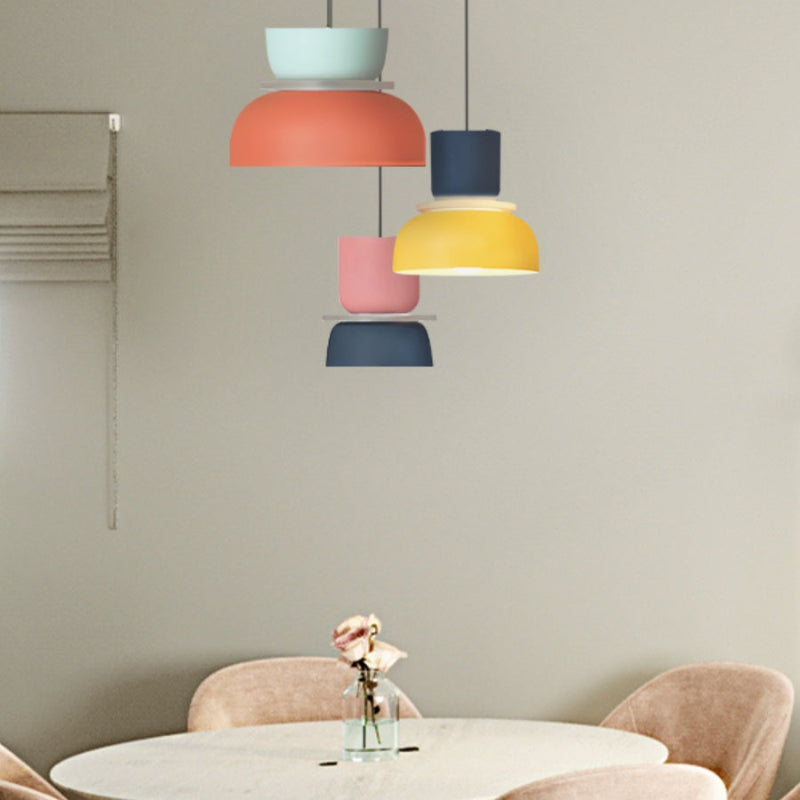 Colorful Macaron Bowl Shade Acrylic Pendant Light