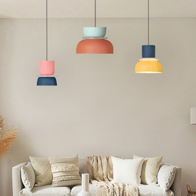Colorful Macaron Bowl Shade Acrylic Pendant Light