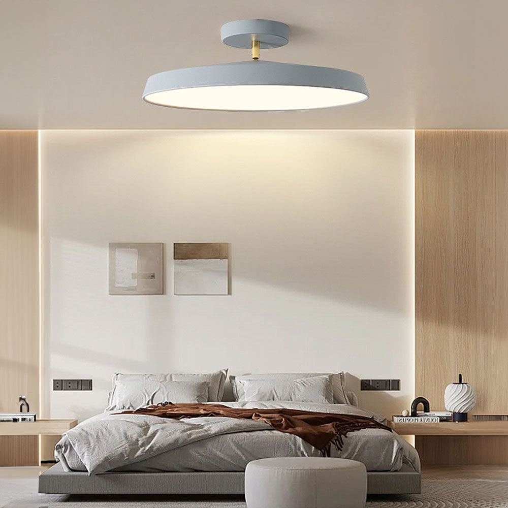 Acrylic LED Round Ceiling Light - Minimalist Semi-Flush for Bedroom