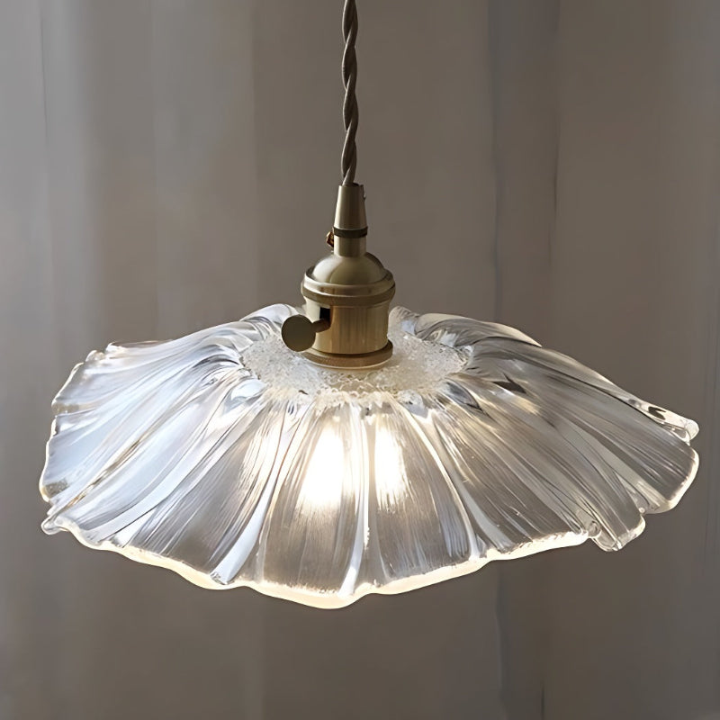 Nordische Lotus-Pendelleuchte aus klarem Glas