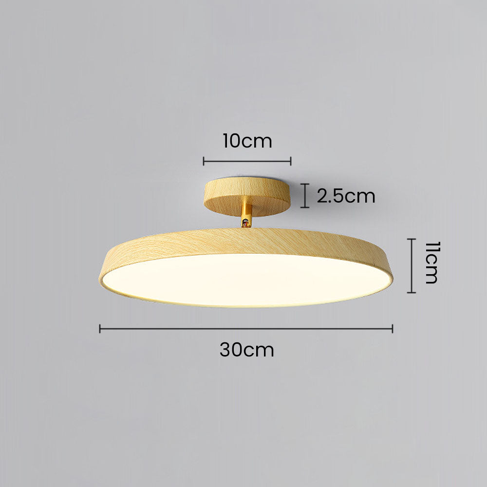 Acrylic LED Round Ceiling Light - Minimalist Semi-Flush for Bedroom