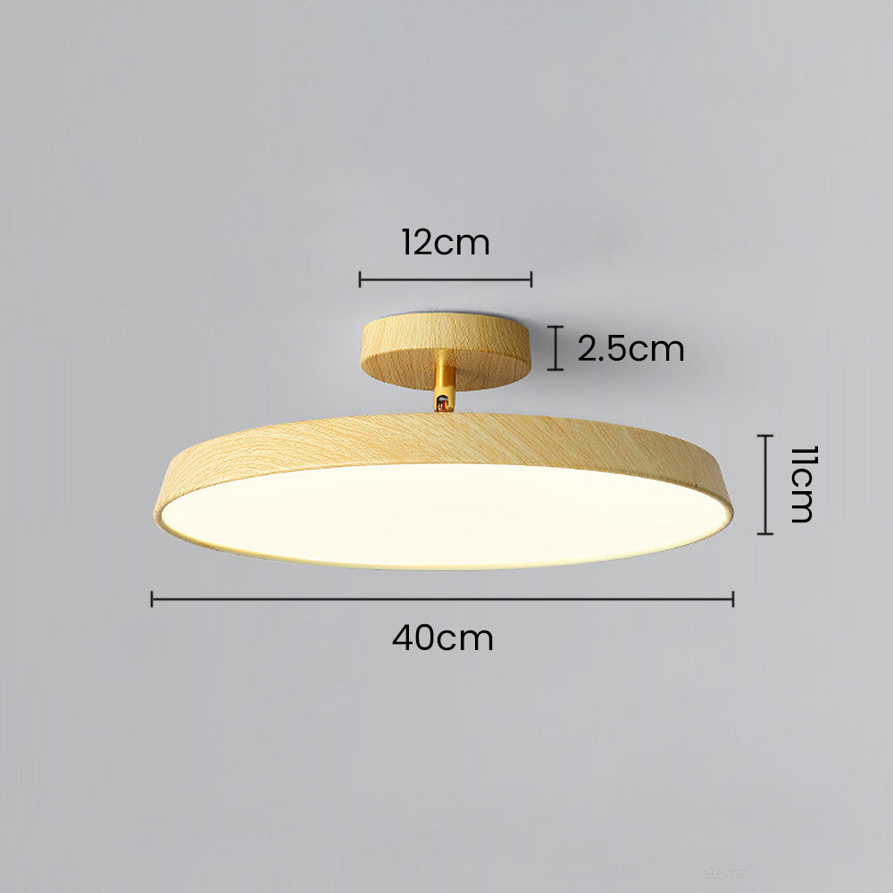 Acrylic LED Round Ceiling Light - Minimalist Semi-Flush for Bedroom