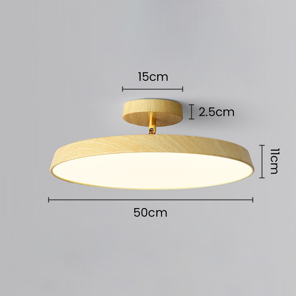 Acrylic LED Round Ceiling Light - Minimalist Semi-Flush for Bedroom